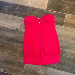 Pink streak less tank with crystal accent